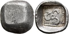 Greek DYNASTS OF LYCIA. Uncertain dynast, late 5th-early 4th centuries BC. 1/3 Stater (Silver, 17 mm, 2.89 g). Blank. Rev. Triskeles in dotted square border within square incuse. Falghera -. Müseler -