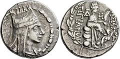 Greek KINGS OF ARMENIA. Tigranes the Younger, 77/6-66 BC. Tetradrachm (Silver, 26 mm, 16.22 g, 12 h), Tigranokerta (?), circa 71/0-69/8. Draped bust of Tigranes the Younger to right, wearing five-poin