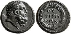 Roman Provincial LYDIA. Thyateira. Pseudo-autonomous issue. Hemiassarion (Bronze, 16 mm, 2.61 g, 12 h), time of Nero, circa 54-68. Laureate head of Herakles to right. Rev. ΘY[A]/ΤΙΡΗ/ΝΩΝ within wreath