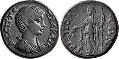 Roman Provincial LYDIA. Tripolis. Geta, as Caesar, 198-209. Diassarion (Bronze, 25 mm, 10.31 g, 7 h). Λ•C CΠ•ΓЄTAC KAIC Bare-headed, draped and cuirassed bust of Geta to right. Rev. TPIΠOΛЄΙΤΩΝ Demete