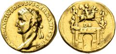 Roman Imperial Nero Claudius Drusus, died 9 BC. Aureus (Gold, 19 mm, 7.76 g, 12 h), Lugdunum, struck under Claudius, circa 41-45. NERO CLAVDIVS DRVSVS GERMANICVS IMP Head of Nero Claudius Drusus to le