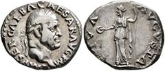Roman Imperial Galba, 68-69. Denarius (Silver, 19 mm, 3.21 g, 6 h), Rome, circa July 68-January 69. IMP SER GALBA CAESAR AVG P M Laureate head of Galba to right. Rev. DIVA AVGVSTA Livia standing front