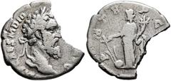 Roman Imperial Didius Julianus, 193. Denarius (Silver, 18 mm, 1.74 g, 6 h), Rome. IMP CAES M DID [IVLIAN A]VG Laureate head of Didius Julianus to right. Rev. [P M TR P] COS Fortuna standing front, hea