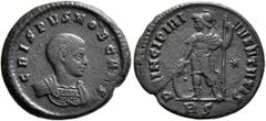 The Ramskold Collection, Part IV Crispus, Caesar, 316-326. Follis (Bronze, 19 mm, 3.34 g, 12 h), Rome, 316-317. CRISPVS NOB CAES Bare-headed and cuirassed bust of Crispus to right. Rev. RPINCIPIA I-VV
