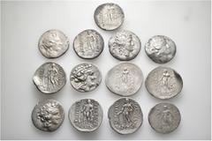 Group Lots A lot containing 13 silver coins. All: Thasos. Tetradrachms. Fine to very fine. LOT SOLD AS IS, NO RETURNS. 13 coins in lot. From a European collection, formed before 2005.