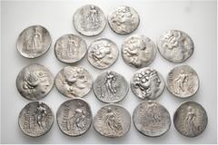 Group Lots A lot containing 17 silver coins. All: Thasos. Tetradrachms. Fine to very fine. LOT SOLD AS IS, NO RETURNS. 17 coins in lot. From a European collection, formed before 2005.