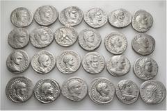 Group Lots A lot containing 24 silver coins. All: Roman Provincial. Syro-Phoenician Tetradrachms. Very fine to extremely fine. LOT SOLD AS IS, NO RETURNS. 24 coins in lot. From a European collection, 