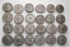 Group Lots A lot containing 24 silver coins. All: Syro-Phoenician. Tetradrachms. Very fine to extremely fine. LOT SOLD AS IS, NO RETURNS. 24 coins in lot. From a European collection, formed before 200