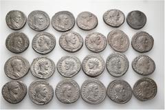 Group Lots A lot containing 24 silver coins. All: Syro-Phoenician. Tetradrachms. Very fine to extremely fine. LOT SOLD AS IS, NO RETURNS. 24 coins in lot. From a European collection, formed before 200