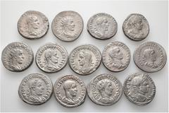 Group Lots A lot containing 13 silver coins. All: Syro-Phoenician. Tetradrachms. Very fine to extremely fine. LOT SOLD AS IS, NO RETURNS. 13 coins in lot. From a European collection, formed before 200