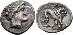 The L.I.M.B. Collection CISALPINE GAUL. Uncertain. late 3rd to early 2nd century BC. Drachm (Silver, 17 mm, 3.85 g, 8 h), heavy standard, imitating Massalia. Laureate head of Artemis to right, wearing