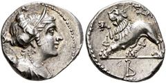 The L.I.M.B. Collection GAUL. Massalia. Circa 125-90 BC. Drachm (Silver, 16 mm, 2.72 g, 4 h), light standard. Diademed and draped bust of Artemis right, with bow and quiver over shoulder. Rev. MAΣΣA /