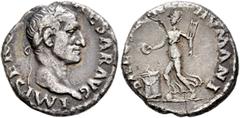 Roman Imperial Galba, 68-69. Denarius (Silver, 17 mm, 3.16 g, 6 h), Rome, circa July 68-January 69. IMP SER [GALBA C]AESAR AVG Laureate head of Galba to right. Rev. SALVS [GEN] HVMANI Salus advancing 
