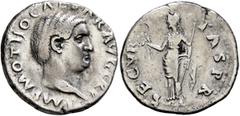 Roman Imperial Otho, 69. Denarius (Silver, 19 mm, 3.19 g, 6 h), Rome, 15 January-16 April 69. IMP M OTHO CAESAR AVG TR P Bare head of Otho to right. Rev. SECVRITAS P R Securitas standing front, head t