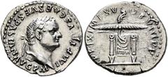 Roman Imperial Titus, 79-81. Denarius (Silver, 19 mm, 3.45 g), Rome, 1 January-30 June 80. IMP TITVS CAES VESPASIAN AVG P M Laureate head of Titus to right. Rev. TR P IX IMP XV COS VIII P P Winged thu