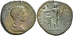 Roman Imperial Commodus, as Caesar, 166-177. Sestertius (Orichalcum, 32 mm, 25.67 g, 11 h), Rome, 175-176. L AVREL COMMODO CAES AVG FIL GERM SARM Bare-headed, draped and cuirassed bust of Commodus to 