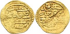 Early Medieval & Islamic ISLAMIC, Ottoman Empire. Mehmed IV, AH 1058-1099 / AD 1648-1687. Sultani (Gold, 25 mm, 3.50 g, 12 h), Qustantaniyya, AH 1058 = AD 1648/9. Within a circle, ‘sulṭān al-barrayn /