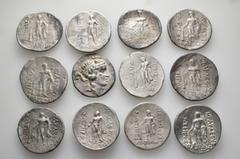Group Lots A lot containing 12 silver coins. All: Thasos. Tetradrachms. Fine to very fine. LOT SOLD AS IS, NO RETURNS. 12 coins in lot. From a European collection, formed before 2005.
