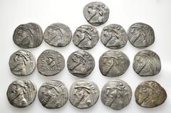 Group Lots A lot containing 16 billon coins. All: Kamnaskires V or VI. Tetradrachms. About very fine to good very fine. LOT SOLD AS IS, NO RETURNS. 16 coins in lot. From a European collection, formed 