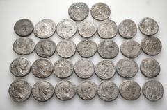 Group Lots A lot containing 30 silver coins. All: Syro-Phoenician. Tetradrachms. Fair to about very fine. Harshly cleaned. LOT SOLD AS IS, NO RETURNS. 30 coins in lot. From a European collection, form