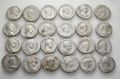 Group Lots A lot containing 24 silver coins. All: Syro-Phoenician. Tetradrachms. Very fine to good very fine. Harshly cleaned. LOT SOLD AS IS, NO RETURNS. 24 coins in lot. From a European collection, 