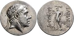 Greek KINGS OF PONTOS. Pharnakes I, before 196/5-circa 155 BC. Tetradrachm (Silver, 31 mm, 17.05 g, 12 h), Sinope. Diademed and bearded head of Pharnakes I to right. Rev. BAΣIΛEΩΣ - ΦAPNAKOY Pantheist