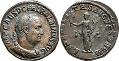 Roman Imperial Balbinus, 238. Sestertius (Orichalcum, 29 mm, 20.15 g, 12 h), Rome, circa April-June 238. IMP CAES D CAEL BALBINVS AVG Laureate, draped and cuirassed bust of Balbinus to right. Rev. LIB