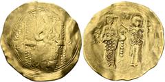 Byzantine John II Comnenus, 1118-1143. Hyperpyron (Gold, 30 mm, 4.22 g, 6 h), Constantinopolis, 1137-1143. +ΚЄ RO[HΘЄI] / IC - XC Christ, nimbate, seated facing on square-backed throne, wearing tunic 