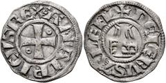 Early Medieval & Islamic CRUSADERS. Latin Kingdom of Jerusalem. Amaury, 1163-1174. Denier (Silver, 19 mm, 0.95 g, 6 h). ◦AMALRICVS REX Cross with pellets in two angles. Rev. ✠ DE IERVSALEM Church of t