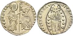 Early Medieval & Islamic CRUSADERS. Venetians in the Levant. 14th to 15th centuries. Ducat (Electrum, 21 mm, 3.45 g, 2 h), uncertain mint, struck in the name of Andrea Dandolo, 1342-1354. ANDR DANDVIO
