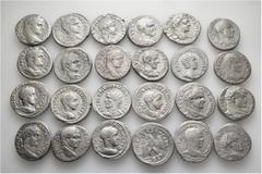Group Lots A lot containing 24 silver coins. All: Roman Provincial. Syro-Phoenician Tetradrachms. Very fine to extremely fine. LOT SOLD AS IS, NO RETURNS. 24 coins in lot. From a European collection, 