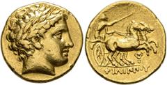 2,500 Years of Gold: The W. Uhrmeister Collection KINGS OF MACEDON. Philip II, 359-336 BC. Stater (Gold, 19 mm, 8.57 g, 9 h), Pella, struck under Philip II or Alexander III, circa 340/36-328. Laureate