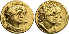 2,500 Years of Gold: The W. Uhrmeister Collection PTOLEMAIC KINGS OF EGYPT. Ptolemy II Philadelphos, 285-246 BC. Mnaieion or Oktadrachm (Gold, 28 mm, 27.69 g, 12 h), Alexandria, circa 272-261/0. AΔEΛΦ