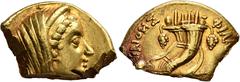 2,500 Years of Gold: The W. Uhrmeister Collection PTOLEMAIC KINGS OF EGYPT. Arsinoe II, wife of Ptolemy II, died 270 BC. Octodrachm (Gold, 27x18 mm, 16.88 g, 12 h), struck under Ptolemy VI and Ptolemy