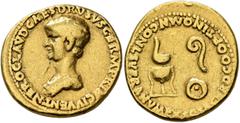 2,500 Years of Gold: The W. Uhrmeister Collection Nero, as Caesar, 50-54. Aureus (Gold, 20 mm, 7.70 g, 3 h), Rome, 51-54. NERO CLAVD CAES DRVSVS GERM PRINC IVVENT Bare-headed and draped bust of Nero t