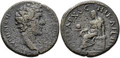 Roman Provincial BITHYNIA. Nicaea. Marcus Aurelius, as Caesar, 139-161. Triassarion (Bronze, 26 mm, 11.77 g, 12 h). M AYPHΛION - [KAIC...] Bare head of Marcus Aurelius to right. Rev. ΙΠΠΑΡΧΟϹ ΝΙΚΑΙΕΩΝ