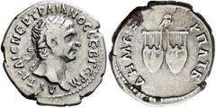 Roman Provincial LYCIA. Trajan, 98-117. Drachm (Silver, 19 mm, 3.35 g, 12 h), 98-99. AΥT KAIC NЄΡ TΡAIANOC CЄB ΓЄΡM Laureate head of Trajan to right. Rev. ΔHM ЄΞ ΥΠAT B Two lyres; between them, pellet