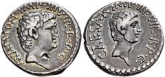 The collection of Roman Imperatorial coins of Martinus J. L. Janssen Mark Antony and Octavian. Denarius (Silver, 18 mm, 3.84 g, 6 h), uncertain mint in central or southern Italy, late 40-early 39 BC. 