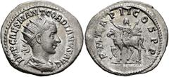 Roman Imperial Gordian III, 238-244. Antoninianus (Silver, 23 mm, 5.03 g, 12 h), Antiochia, 239. IMP CAES M ANT GORDIANVS AVG Radiate, draped and cuirassed bust of Gordian III to right, seen from behi