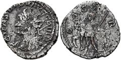 Roman Imperial Claudius II Gothicus, 268-270. Antoninianus (Silver, 19 mm, 3.19 g, 2 h), a contemporary imitation of an issue of Claudius II from Rome and of Postumus from Treveri, respectively. Irreg
