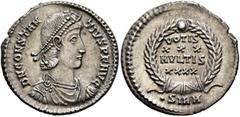 Roman Imperial Constantius II, 337-361. Siliqua (Silver, 21 mm, 3.59 g, 12 h), Sirmium, September 351-November 355. D N CONSTAN-TIVS P F AVG Pearl-diademed, draped and cuirassed bust of Constantius II