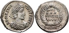 Roman Imperial Constantius II, 337-361. Siliqua (Silver, 21 mm, 3.25 g, 6 h), Sirmium, September 351-November 355. D N CONSTAN-TIVS P F AVG Pearl-diademed, draped and cuirassed bust of Constantius II 
