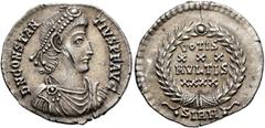 Roman Imperial Constantius II, 337-361. Siliqua (Silver, 21 mm, 3.16 g, 6 h), Sirmium, November 355-summer 361. D N CONSTAN-TIVS P F AVG Pearl-diademed, draped and cuirassed bust of Constantius II to 