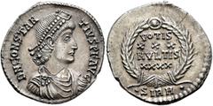 Roman Imperial Constantius II, 337-361. Siliqua (Silver, 21 mm, 2.96 g, 12 h), Sirmium, November 355-summer 361. D N CONSTAN-TIVS P F AVG Pearl-diademed, draped and cuirassed bust of Constantius II to