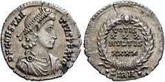 Roman Imperial Constantius II, 337-361. Siliqua (Silver, 21 mm, 2.99 g, 1 h), Sirmium, November 355-summer 361. D N CONSTAN-TIVS P F AVG Pearl-diademed, draped and cuirassed bust of Constantius II to 