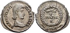 Roman Imperial Constantius Gallus, Caesar, 351-354. Siliqua (Silver, 22 mm, 3.27 g, 12 h), Sirmium, September 351-winter 354. D N CONSTANTI-VS NOB CAES Bare head of Constantius Gallus to right. Rev. V
