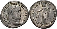 The Rauceby Hoard: BM Plate Coins Maximianus, first reign, 286-305. Follis (Silvered bronze, 27 mm, 11.13 g, 11 h), Ticinum, circa 300-303. IMP C MAXIMIANVS P F AVG Laureate head of Maximianus to righ