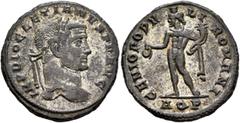 The Rauceby Hoard: BM Plate Coins Diocletian, 284-305. Follis (Silvered bronze, 26 mm, 9.42 g, 5 h), Aquileia, circa 296-298. IMP DIOCLETIANVS P F AVG Laureate head of Diocletian to right. Rev. GENIO 