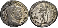 The Rauceby Hoard: BM Plate Coins Diocletian, 284-305. Follis (Silvered bronze, 27 mm, 7.84 g, 5 h), Rome, circa 299-301. IMP C DIOCLETIANVS P F AVG Laureate head of Diocletian to right. Rev. SACRA MO