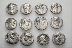Group Lots A lot containing 12 silver coins. All: Roman Provincial. Syro-Phoenician Tetradrachms. Very fine to good very fine. LOT SOLD AS IS, NO RETURNS. 12 items in lot. From a European collection, 